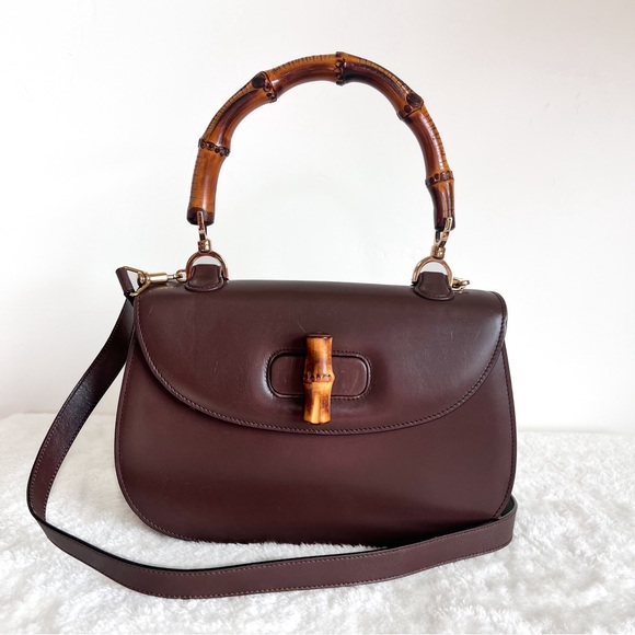 GUCCI 1947 BAMBOO TOP HANDLE TWO WAY MEDIUM BAG - Picture 3 of 17